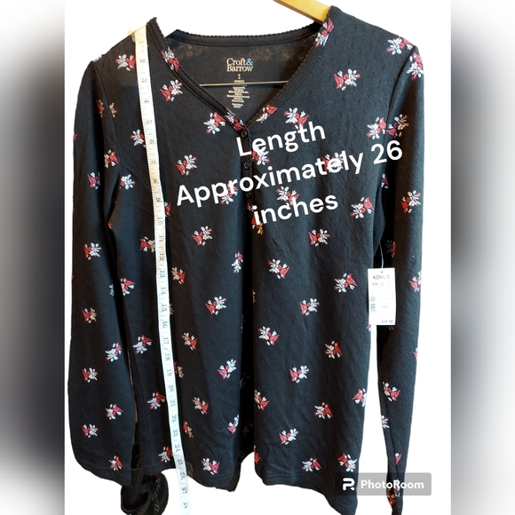 Croft & Barrow PJ Set Black with Cardinals Women's Size Small NWT - Picture 5 of 8